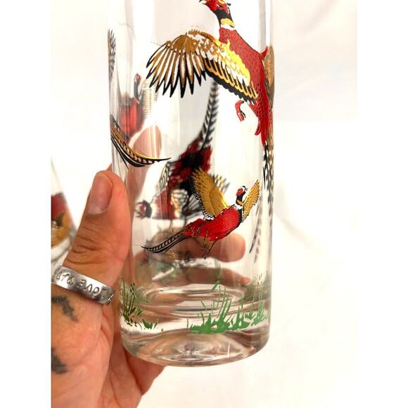 Vintage Set of 2 Pheasant Highball Glasses Mid-Century Barware 1960s - Picture 14 of 16